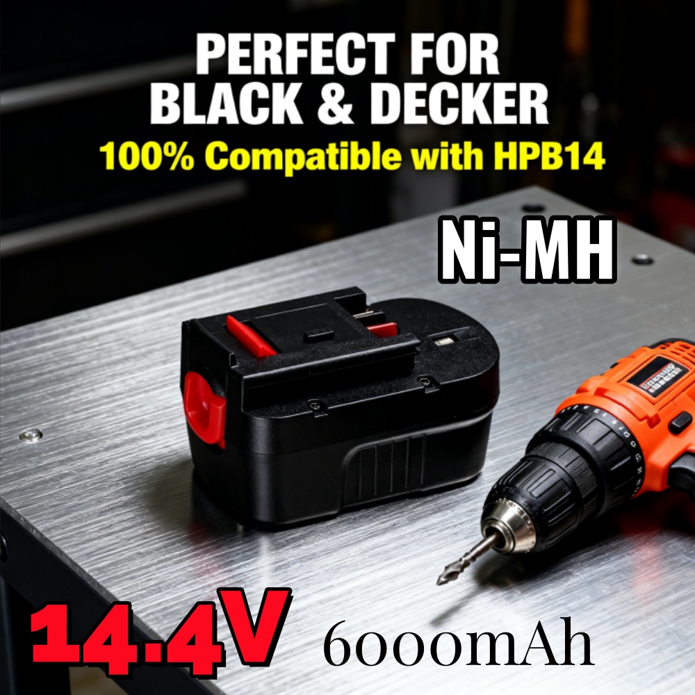Black+Decker Tool Cordless - Batterie Ni-MH 14,4 V 6000 mAh